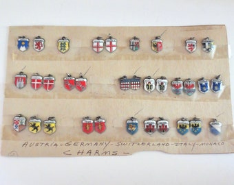 Vintage Sterling Silver European Crest Charm: German Town Souvenir (Sold Separately)