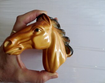 Giddy Up 50s Horse Head Chalkware Wall Hanging - Miller Studio 1951