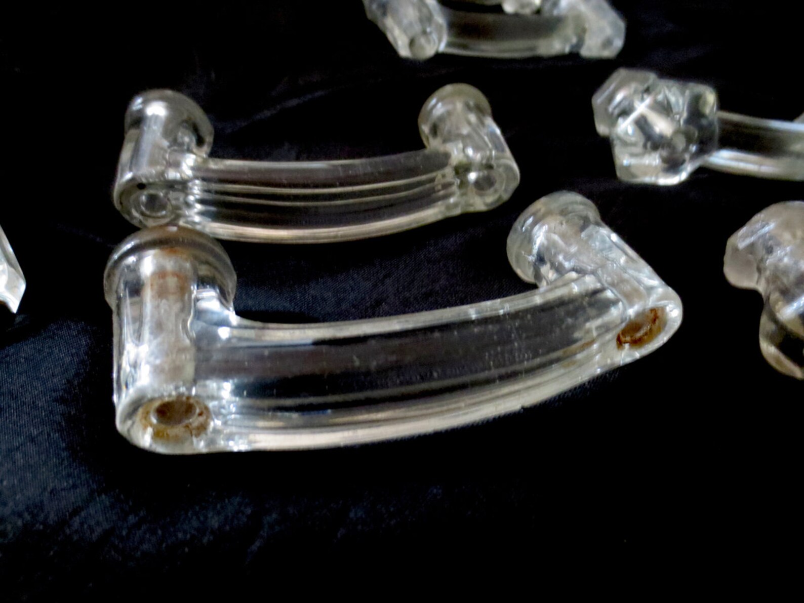 Antique Glass Drawer Pulls Dresser Hardware Salvaged Etsy