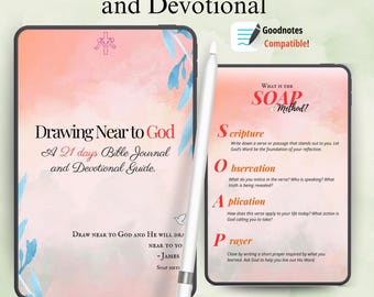 21-Day Bible Journal Devotional, SOAP Method, Goodnotes Compatible (Digital)