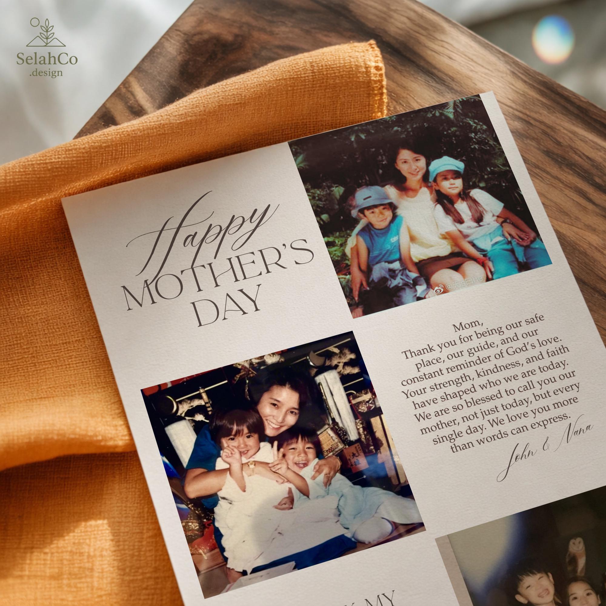 Editable Mothers Day Card, Printable Canva Template, Christian Photo ...