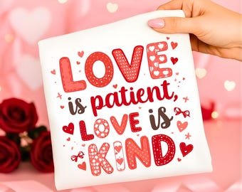 Love Is Patient PNG | Christian Valentine's Day Design (Digital Download)