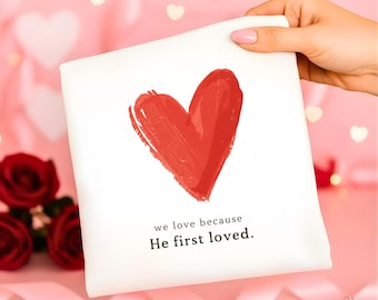 Christian Valentine PNG, Bible Verse, Minimal Heart Design (Digital Download)