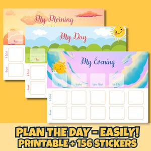 Toddler Visual Schedule for a Smooth Day | Morning, Day, Evening Routine Charts | Printable PDF & PNG
