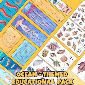 Ocean Activity Pack for Preschool – Fine Motor Skills, Sand Drawing, Counting 1–20, and Scissor Practice – Printable Summer Worksheets