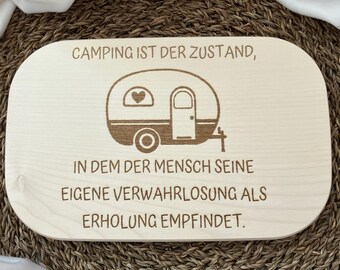 Wooden camping board with saying - Caravan decoration - Gift for campers - Camping decoration - Caravan breakfast board