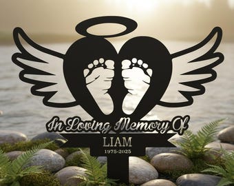 Personalized Outdoor Cemetery Memorial Sign,Child Loss Memorial Stake,Personalized Baby Grave Marker,Forever Loved Baby Decor,Memorial Stake