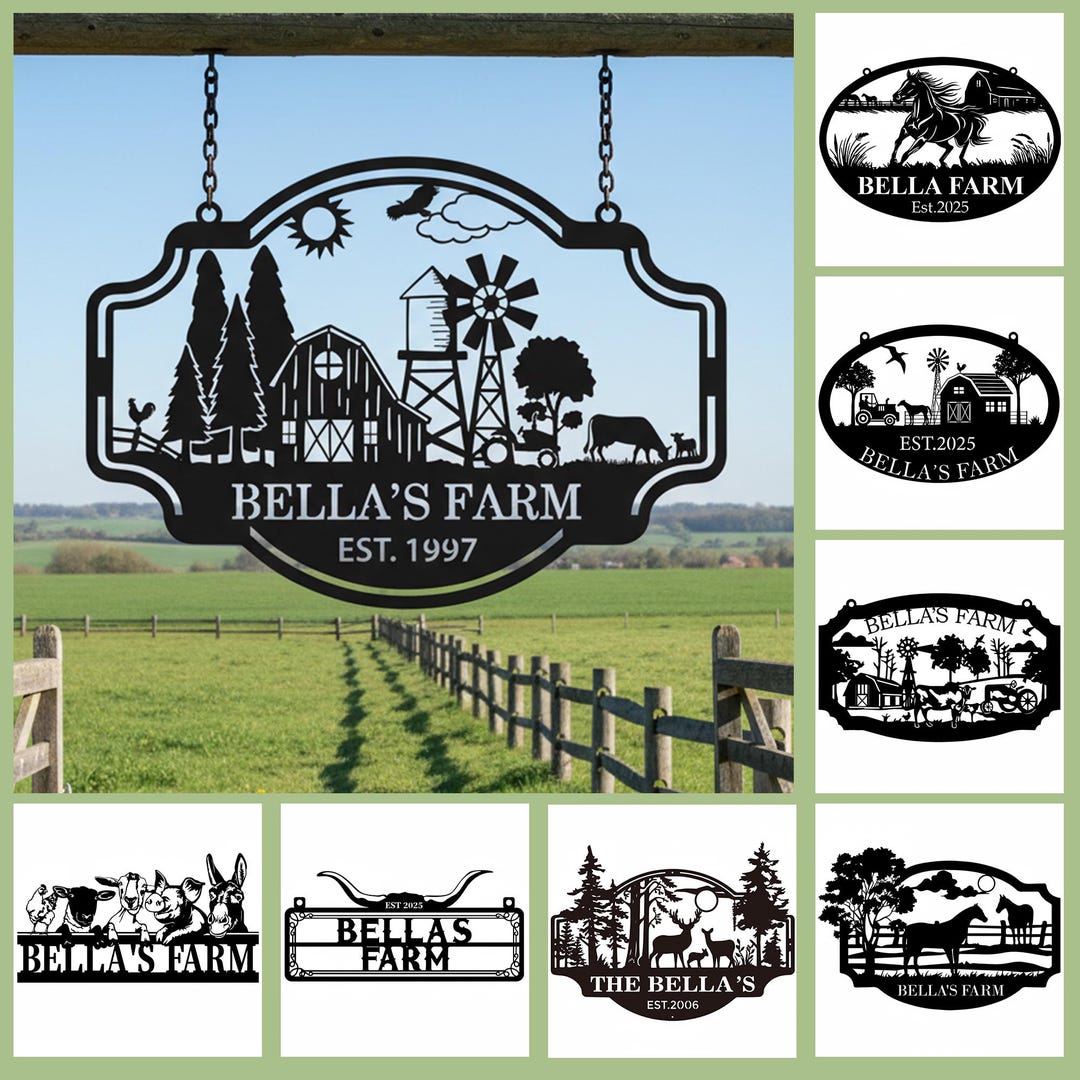 Custom Metal Farm Entrance Sign,custom Ranch Decor Sign,personalized ...