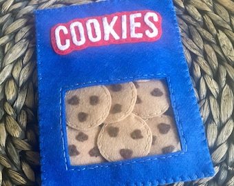 Felt cookie snack bag felt chocolate chip cookies
