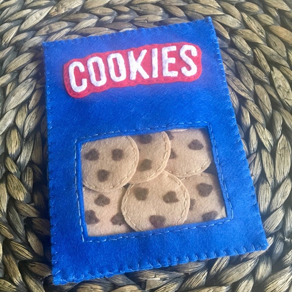 Felt cookie snack bag felt chocolate chip cookies