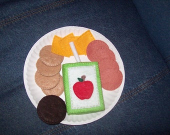Bologna & crackers, Juice box set, Felt food, Play kitchen