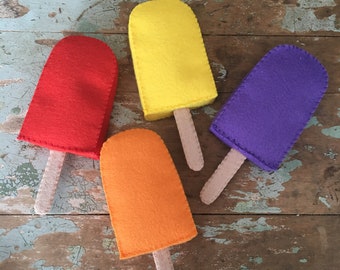 Felt popsicles, felt food, felt toys, play kitchen