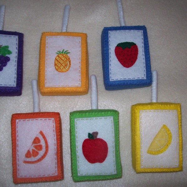 Felt Fruit Juice Box Playfood