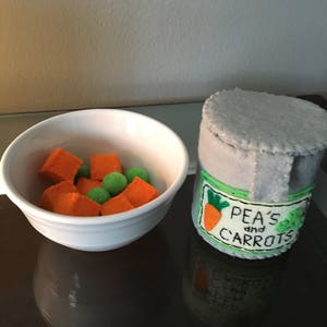 Felt Peas and Carrots In a Can