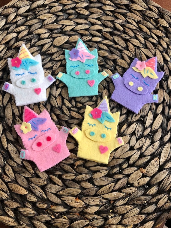 Unicorn Finger Puppets, Stocking Stuffers, Unicorn Gift, Unicorn