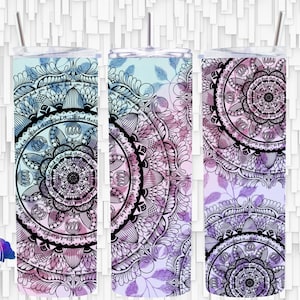 Cuss words mandala 3 colors blended 1 png included-Tumbler Wrap PNG Designs Sublimation Designs Downloads - Skinny 20oz Wrap - PNG