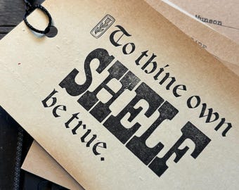 To Thine Own Shelf Be True - Bookmarks made from Vintage Library Catalog Cards