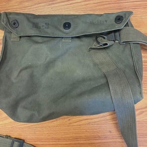 Serbian military M-1 Canvas Gas Mask Bag with strap