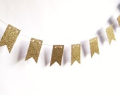 Gold mini garland, sparkle banner, holidays, glam glitter, paper garland, wedding,birthday, home decor