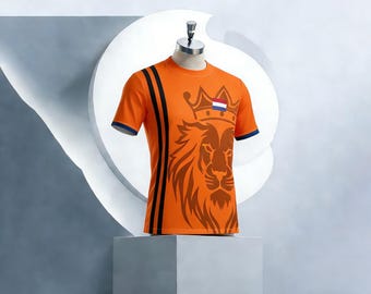 Custom Netherlands Soccer Jersey Set, Orange Lion Football Fan Gift