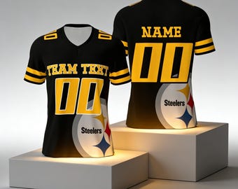 Custom Steelers Football Jersey with Name & Number, Personalized Steelers Fan Shirt, Unisex Football Supporter Gift