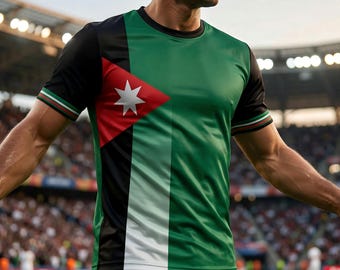 ヨルダン代表サッカーチームのユニフォーム、ヨルダン国旗のサッカーシャツ、アラブの誇りを体現したアスレチックアパレル