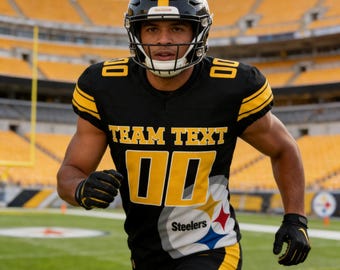 Maglia da football personalizzata per tifosi degli Steelers, maglietta con nome e numero personalizzati, regalo unisex per il giorno della partita
