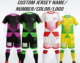 Maglia da calcio personalizzata, nome, numero e logo personalizzati, regali di compleanno e San Valentino personalizzati per uomini, donne, giovani e bambini.