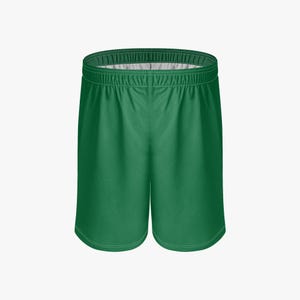 以下が含まれることがあります： 伸縮性のあるウエストバンドが付いた、無地の緑色のスポーツショーツ。 ショーツは鮮やかな緑色で、軽量素材で作られているようです。 ショーツは快適さと動きやすさを考慮して設計されており、スポーツやカジュアルウェアに適しています。