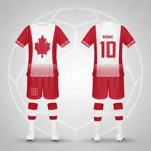 カナダ代表  ユニフォーム 赤/白 Canada soccer jersey - Etsy 日本