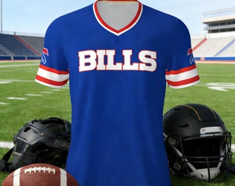 Maglia da football dei Bills personalizzata con nome e numero, maglietta personalizzata per tifosi dei Bills, regalo unisex per tifosi di football