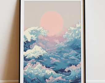 Impresión Japandi Wave Sunset