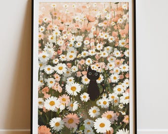 Póster del gato Daisy Field