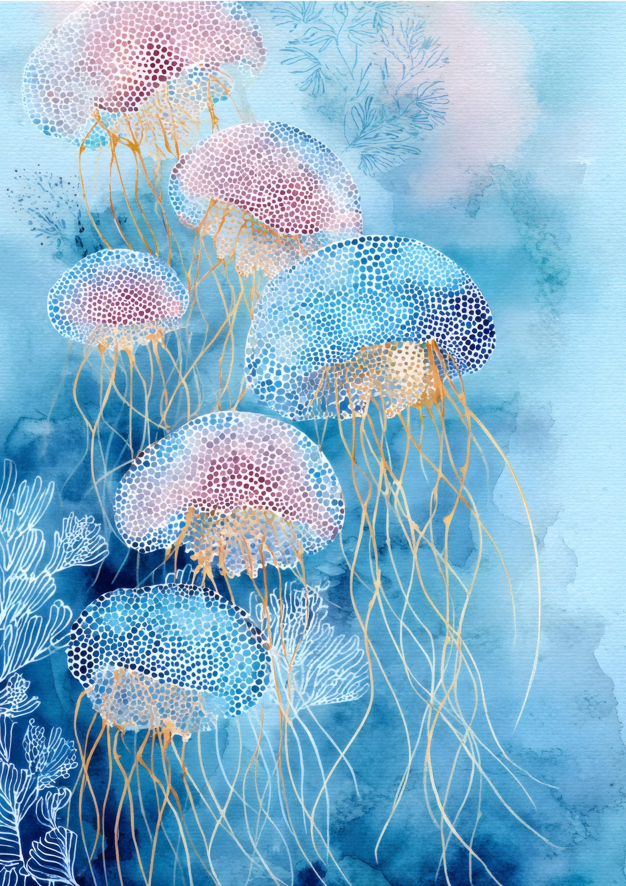 アート・写真 クラゲ 抽象画 A4サイズ