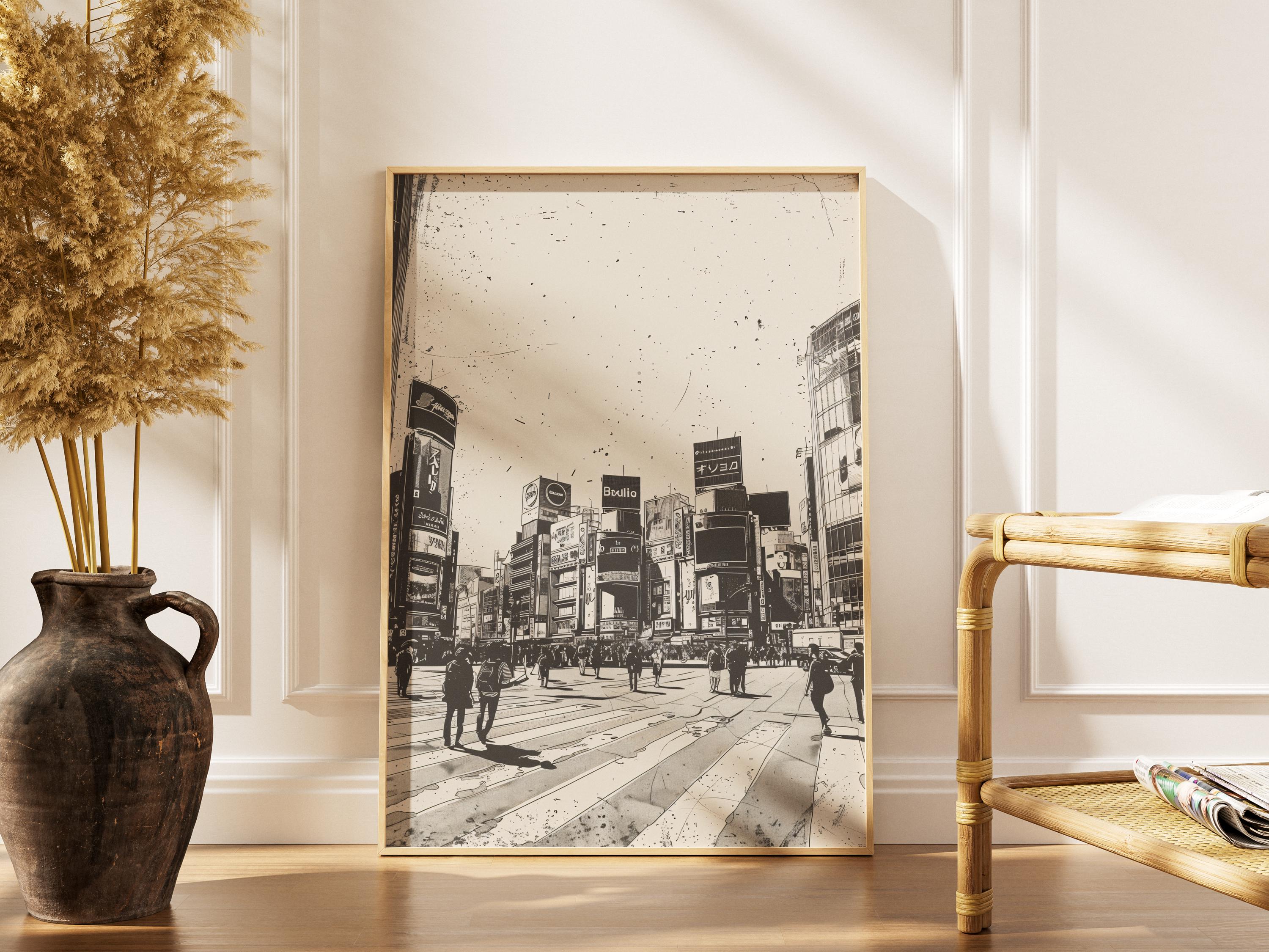 Tokyo Shibuya Crossing Print: Vintage Japan Wall Art - Etsy