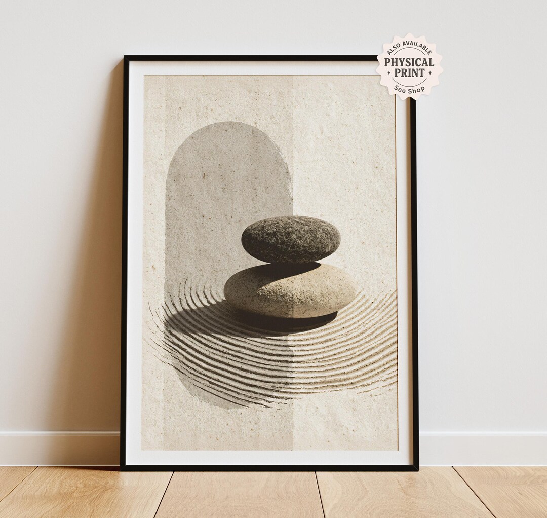 Zen Stones Art Print • Japandi Beige Minimalist Decor (digital Download ...