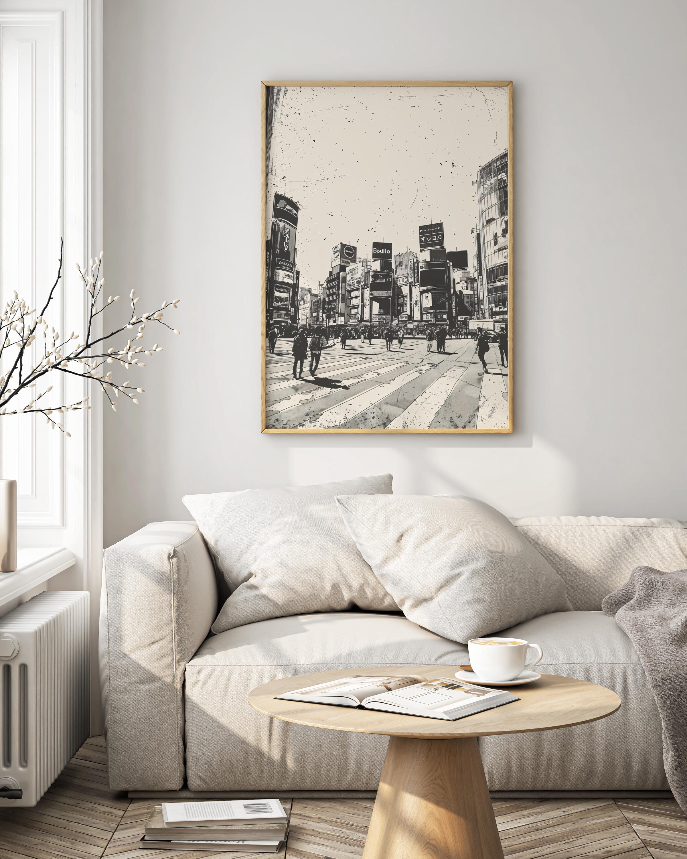 Tokyo Shibuya Crossing Print: Vintage Japan Wall Art - Etsy