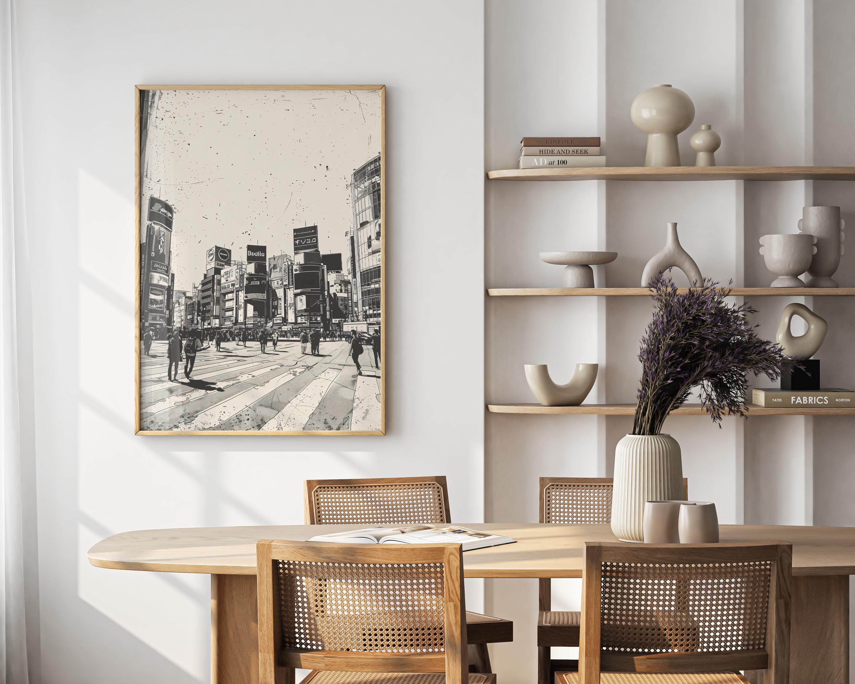Tokyo Shibuya Crossing Print: Vintage Japan Wall Art - Etsy