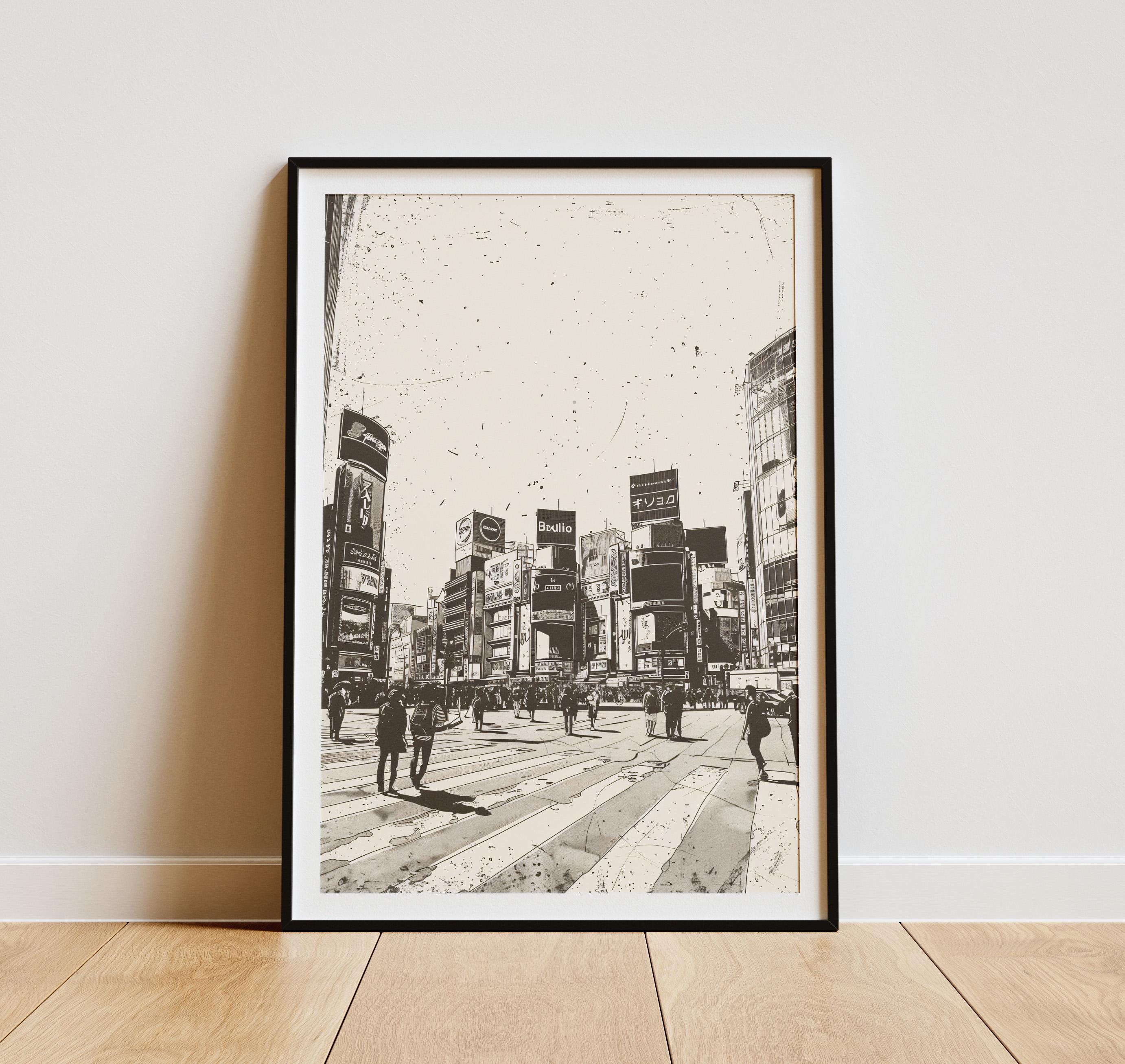 Tokyo Shibuya Crossing Print: Vintage Japan Wall Art - Etsy
