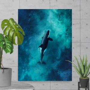 Orca Wall Art – Whale Poster, Ocean Animal Print, Marine Wildlife Decor, Nautical Digital Print