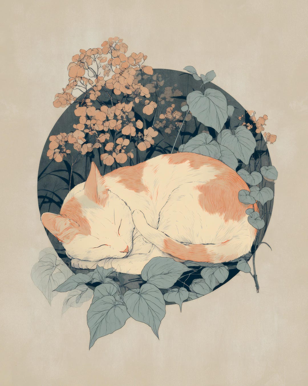 Japandi Sleeping Cat Poster Minimalist Botanical Wall Art Print Etsy japandi-sleeping-cat-poster-minimalist-botanical-wall-art-print-etsy