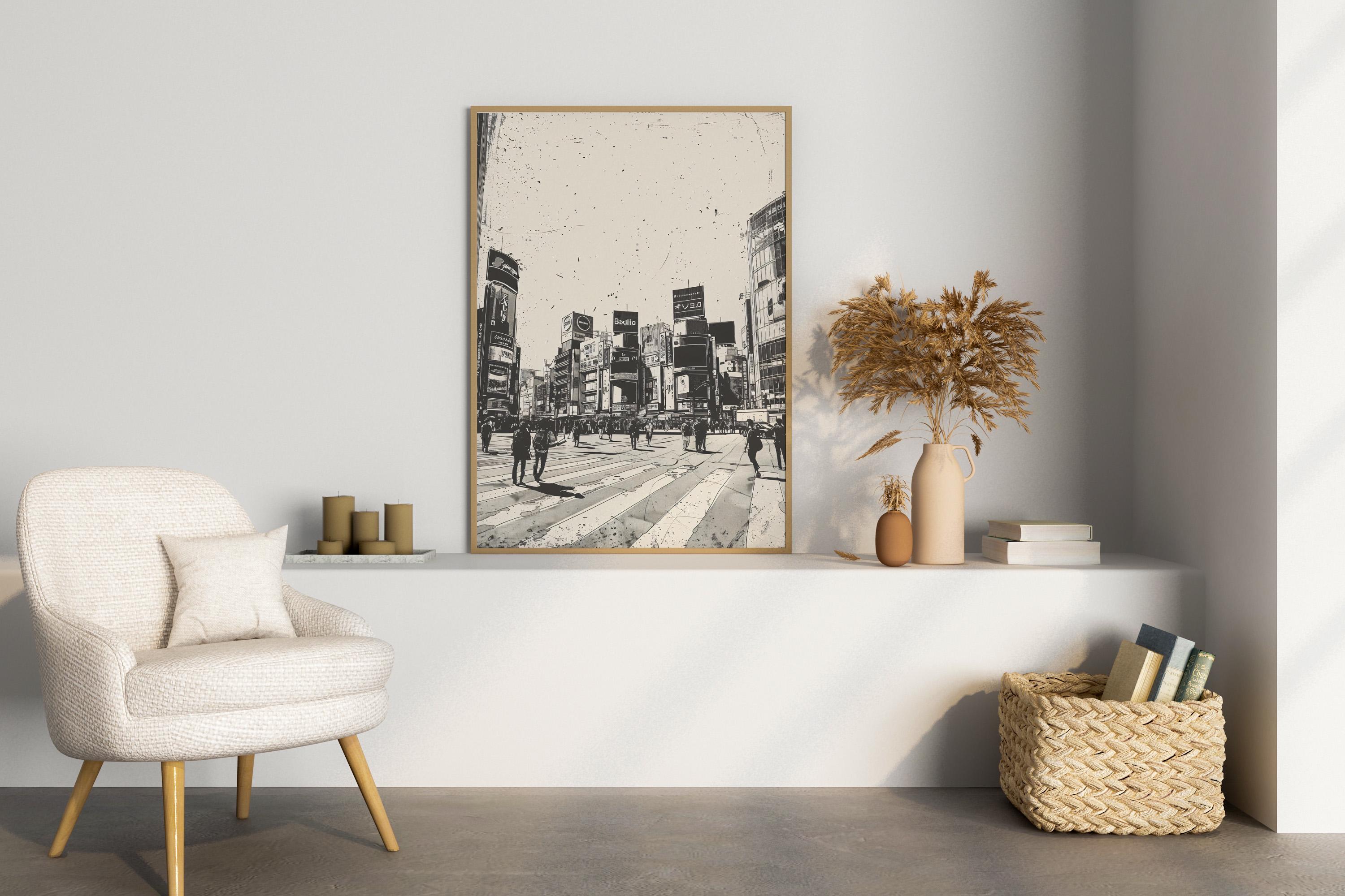 Tokyo Shibuya Crossing Print: Vintage Japan Wall Art - Etsy