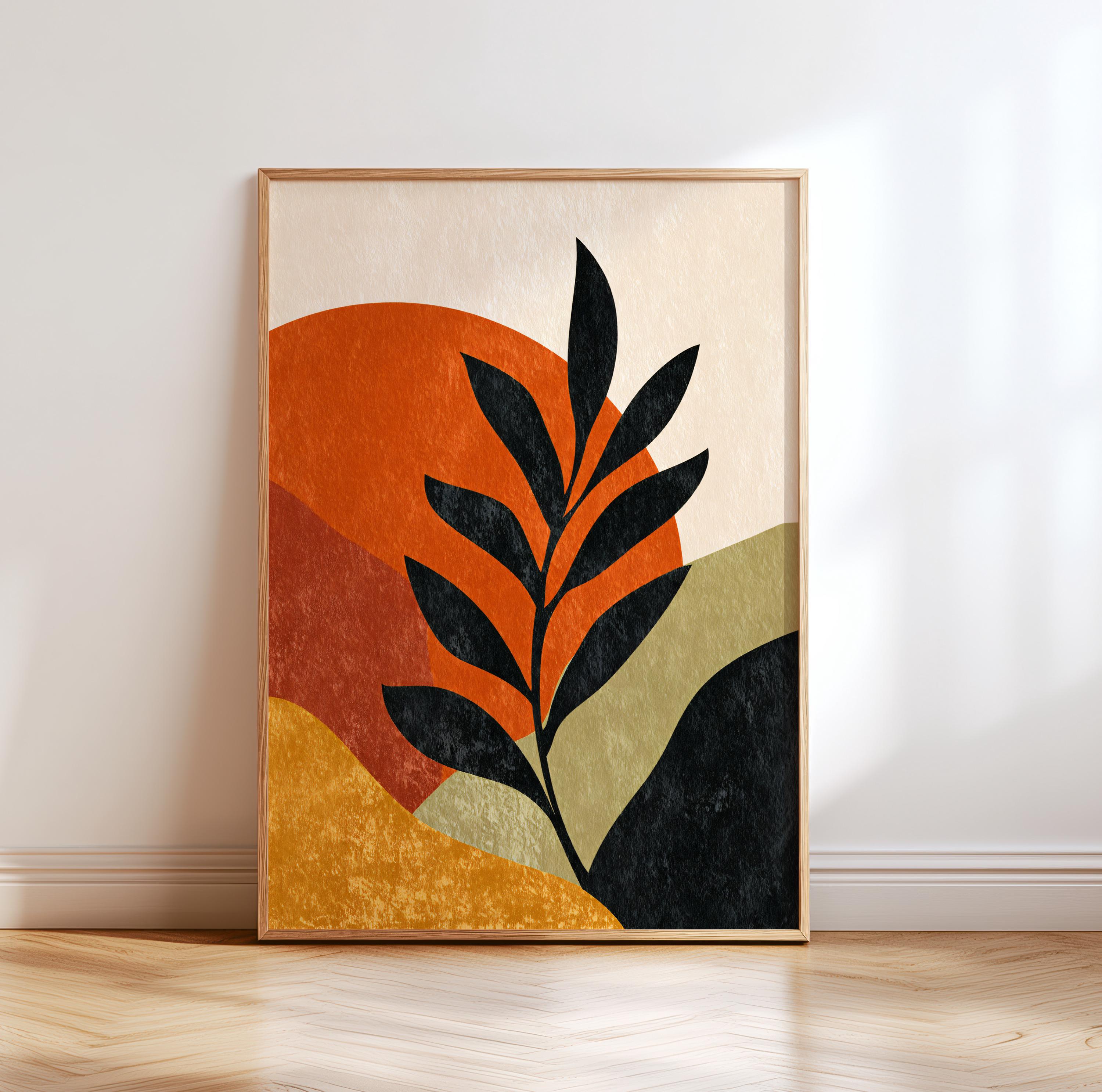 ART ABSTRAIT/アープ/ポスター Abstract Japandi Botanical Landscape Poster – Minimalist Japanese