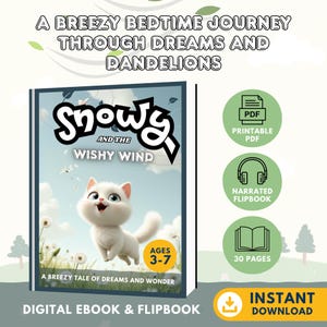 Kids Bedtime Story eBook & Flipbook, Children Flipbook , Kids Story Book, Children's Books, Bedtime eBook, Snowy and the Wishy Wind