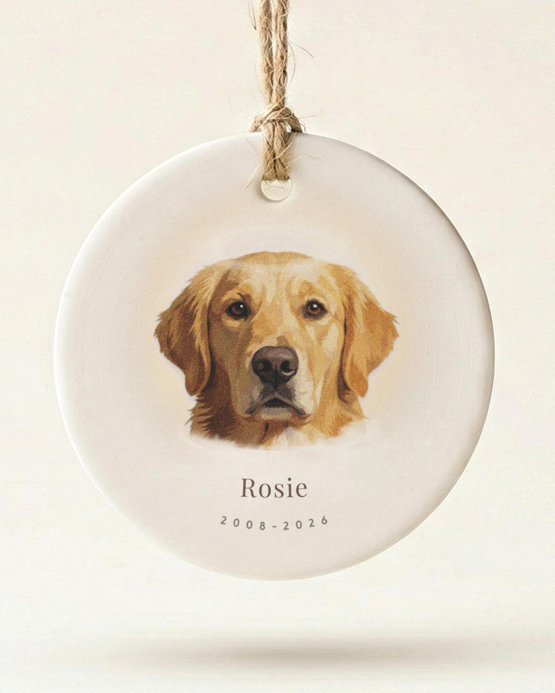 Custom Dog Memorial Ornament — Personalized Ceramic Pet Loss Keepsake ...
