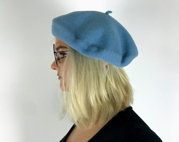 Baby Blue Vintage Beret - image 1