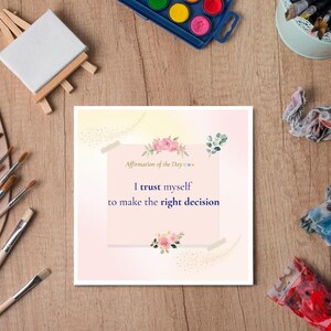 Daily Positive Affirmation Cards - Printable Mental Health Quotes, Self-Love Wall Art, Motivational Quote Set (10 pcs)