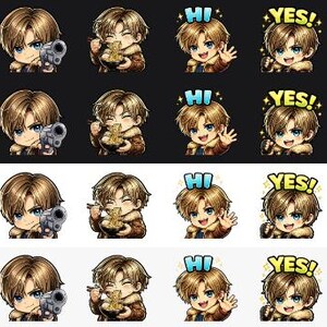 May include: A collection of animated character emojis with various expressions and text bubbles. The text "PreviewUser: This is a preview message!" appears in red. Emojis include "Hi", "Yes", "No", and "RIP".