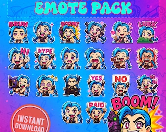 Dungeon Emote Pack (20 Emotes) | Liga der Legenden | Arkane inspirierte Twitch Emotes | Niedliche Chibi Gamer Emotes | Discord & Stream Paket