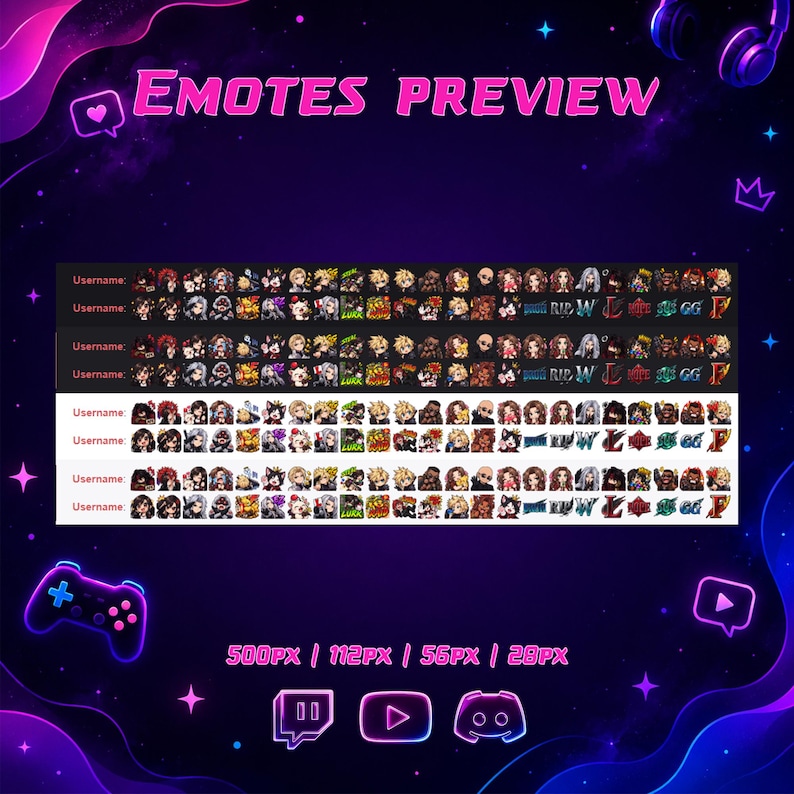 Helper Emote Final Fantasy VII Twitch Emotes, 40 (+6 FREE EMOTES) Emote Mega Pack ...